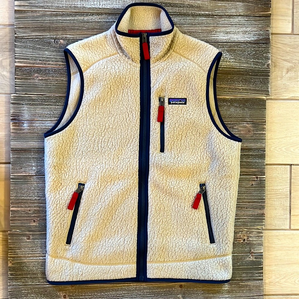 Patagonia, Mens Retro Pile Fleece Vest, M, Khaki